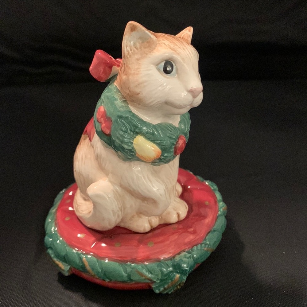 🎄VTG Fitz and Floyd Holiday Kitty Cat Salt and Pepper Shakers